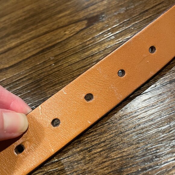 Madewell Women's Sz L Puffed-Buckle Leather Belt Desert Camel Brown NP333 - Picture 5 of 11